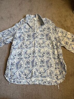 C&C California 100% Linen Blouse